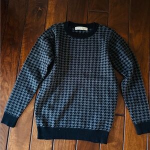 Kids' Black and Gray Houndstooth Sweater